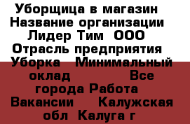 Уборщица в магазин › Название организации ­ Лидер Тим, ООО › Отрасль предприятия ­ Уборка › Минимальный оклад ­ 20 000 - Все города Работа » Вакансии   . Калужская обл.,Калуга г.